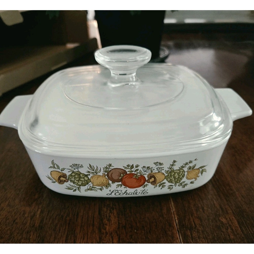 VTG Corning Ware Spice of Life L'Echalote A-1-B Casserole Dish w/ Lid 1 Quart
